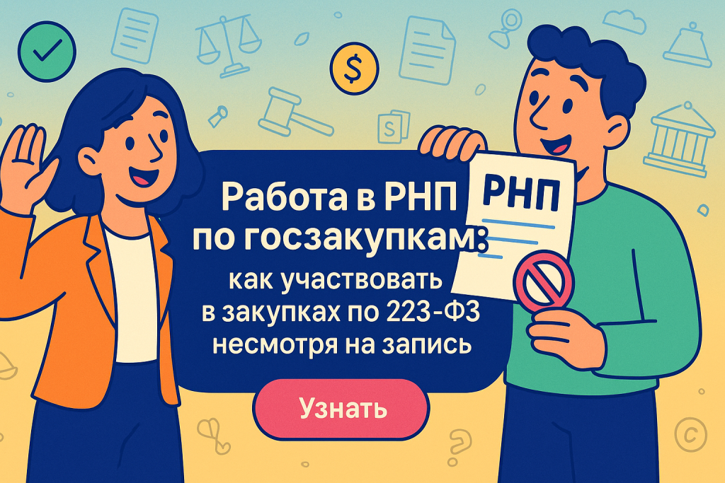    Работа в РНП по госзакупкам: как участвовать в закупках по 223-ФЗ несмотря на запись
