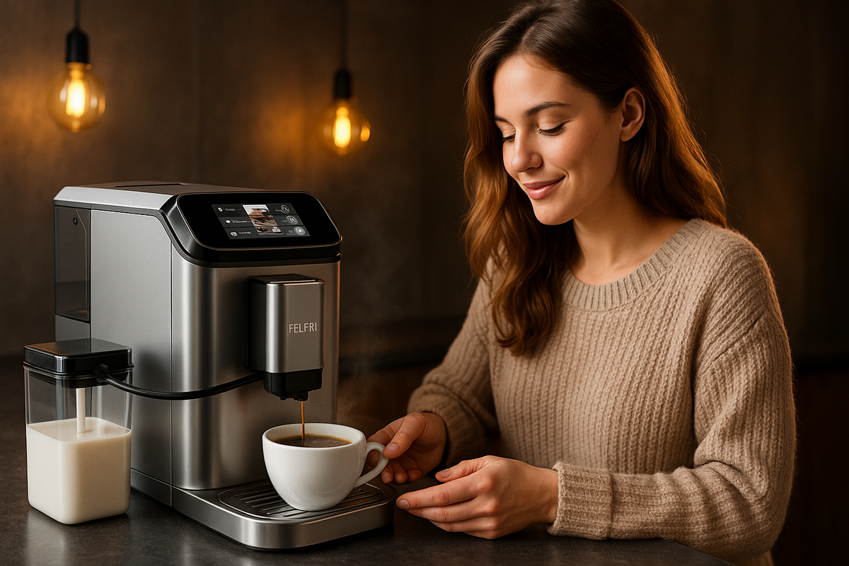 Кофемашина для дома зерновая с капучинатором