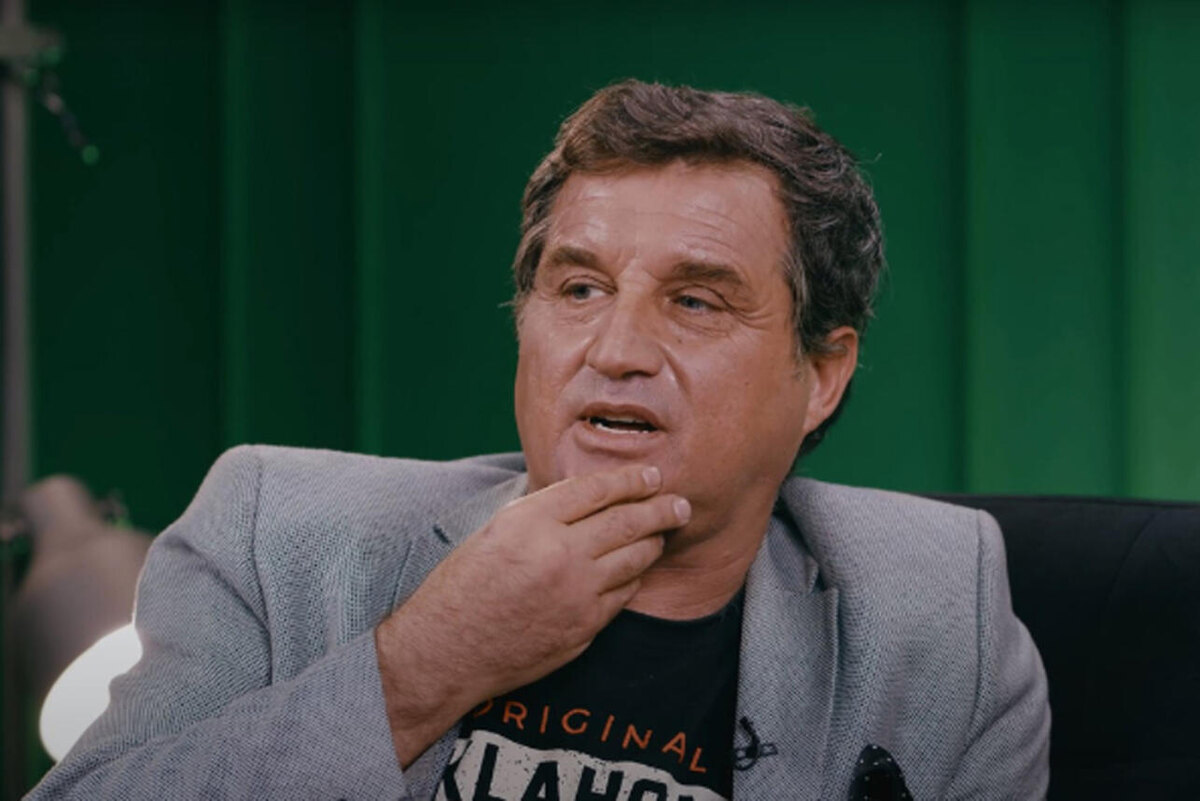    Отар Кушанашвили в кадре. кадр передачи.