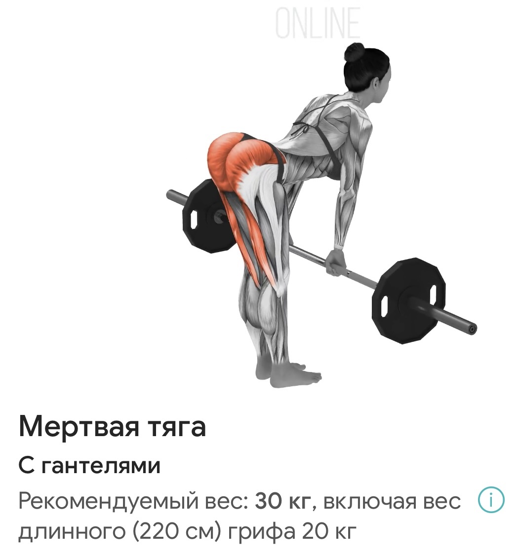 3 подхода по 25 раз с весом 21,3 кг