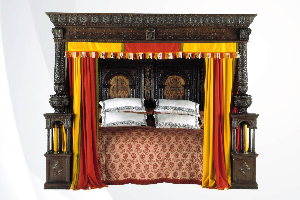 Большая кровать из Уэра, дуб, текстиль, 1590 г. © Музей Виктории и Альберта, Лондон