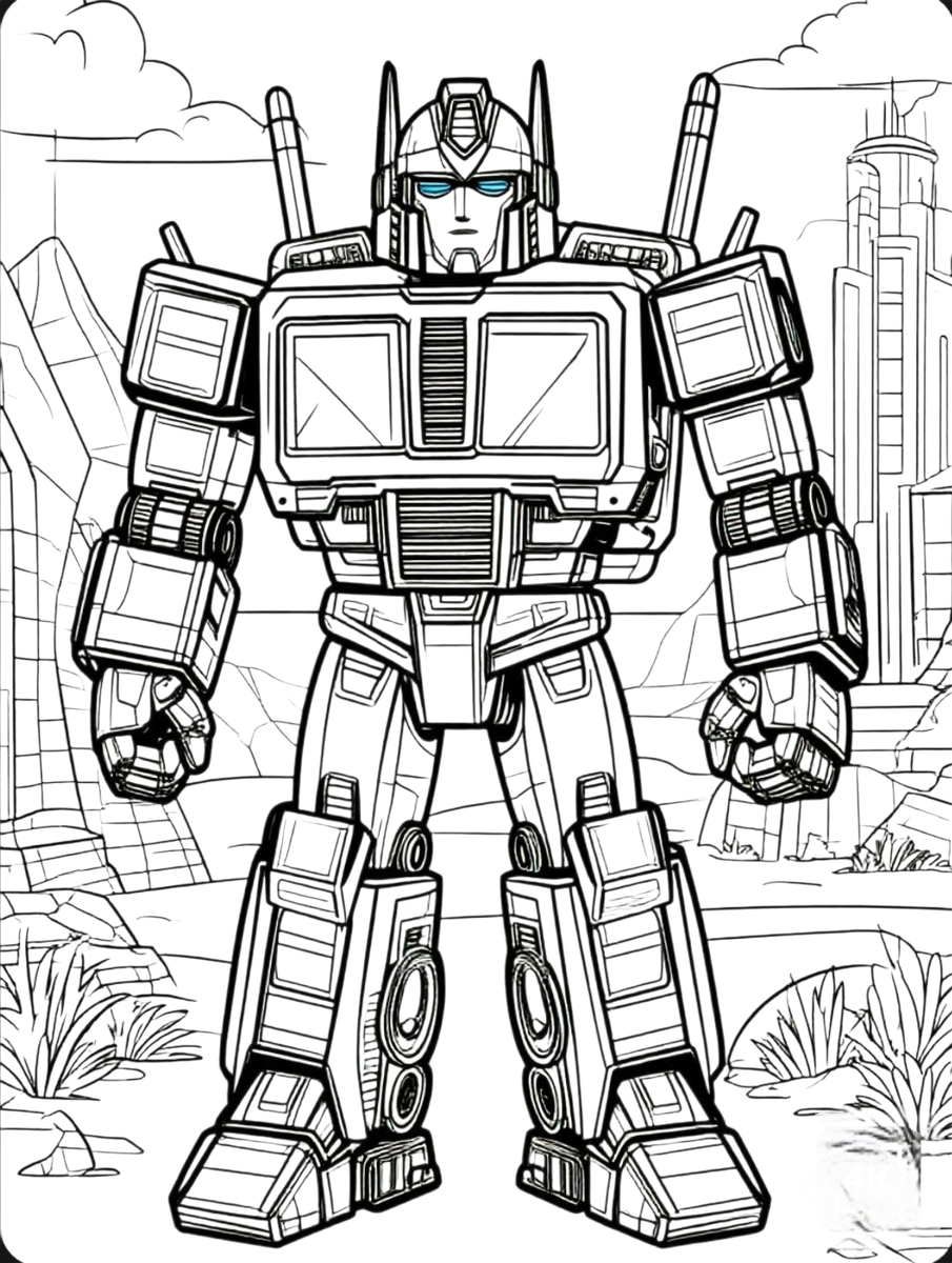 Раскраска разукрашка для детей робот