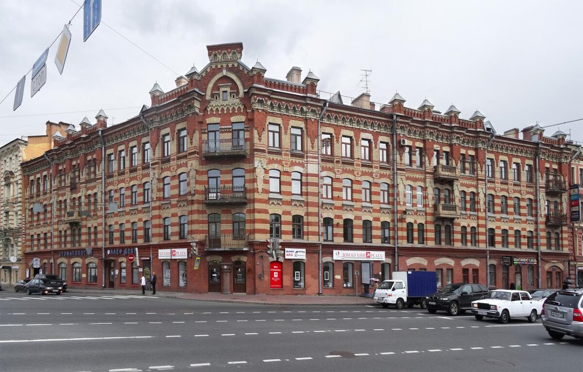 Доходный дом К. Я. Маевского, Общежитие Института гражданских инженеров, наб.реки Фонтанки 110, Московский проспект 16