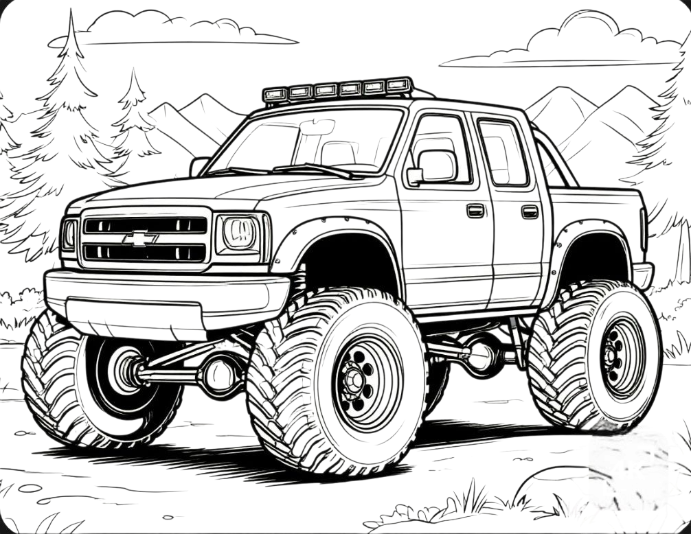 раскраски разукрашки для детей Монстр трак 