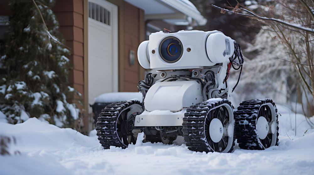 Робот-снегоуборщик на загородном участке