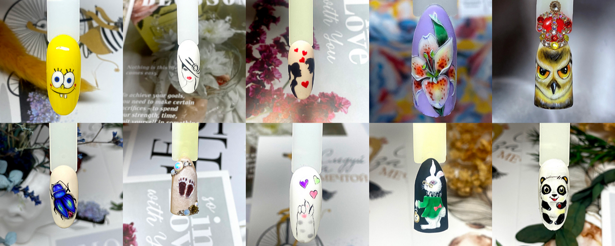 Стена рисунков ногтей