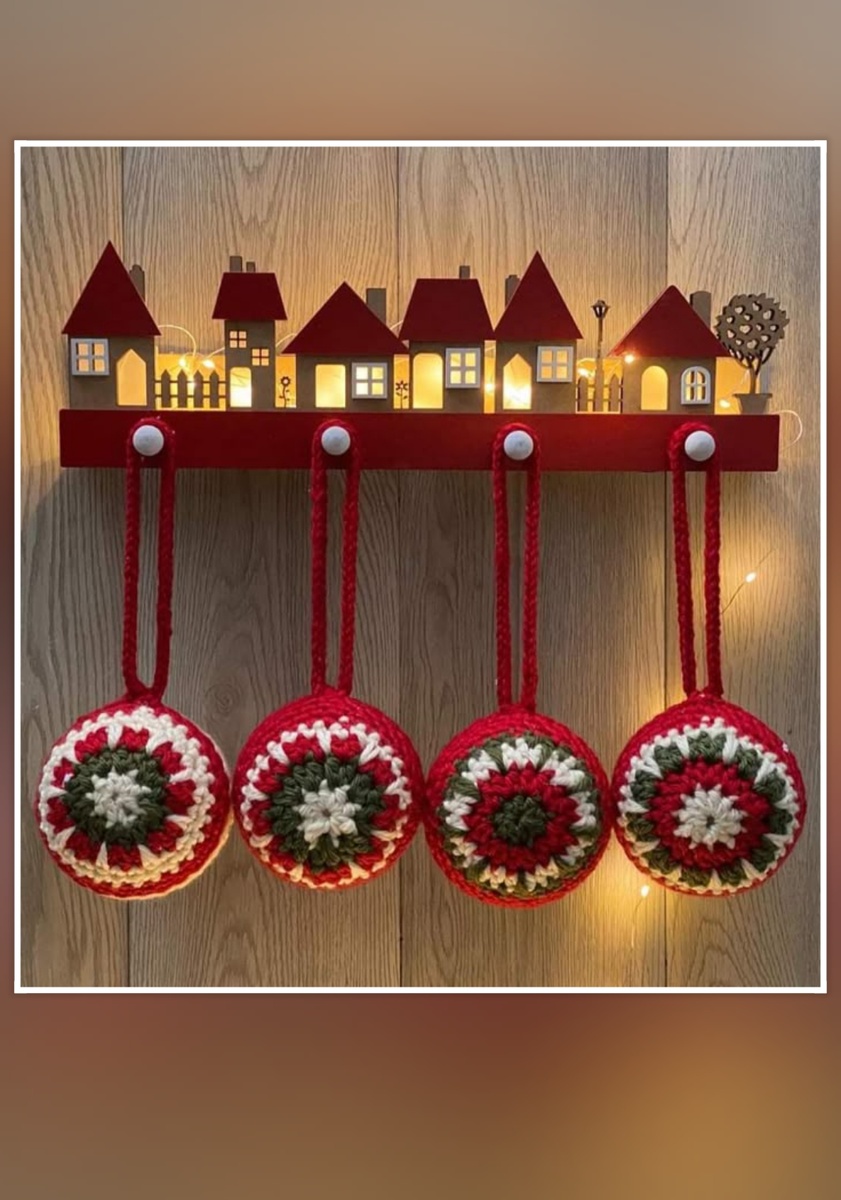 Вязаные ёлочные шарики 