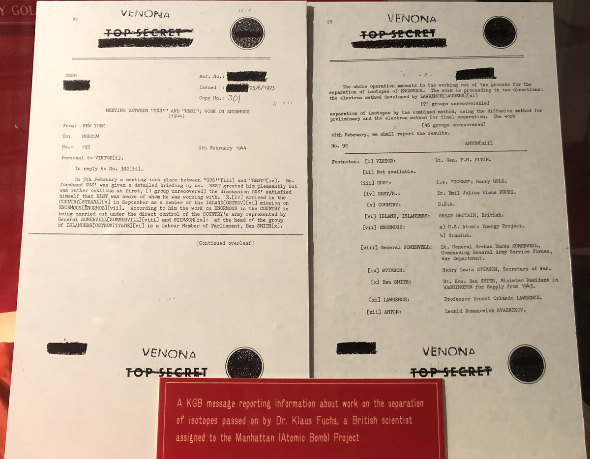 Экземпляр расшифровки «Венона» о работах по разделению изотопов — то самое «сердце» атомного проекта.