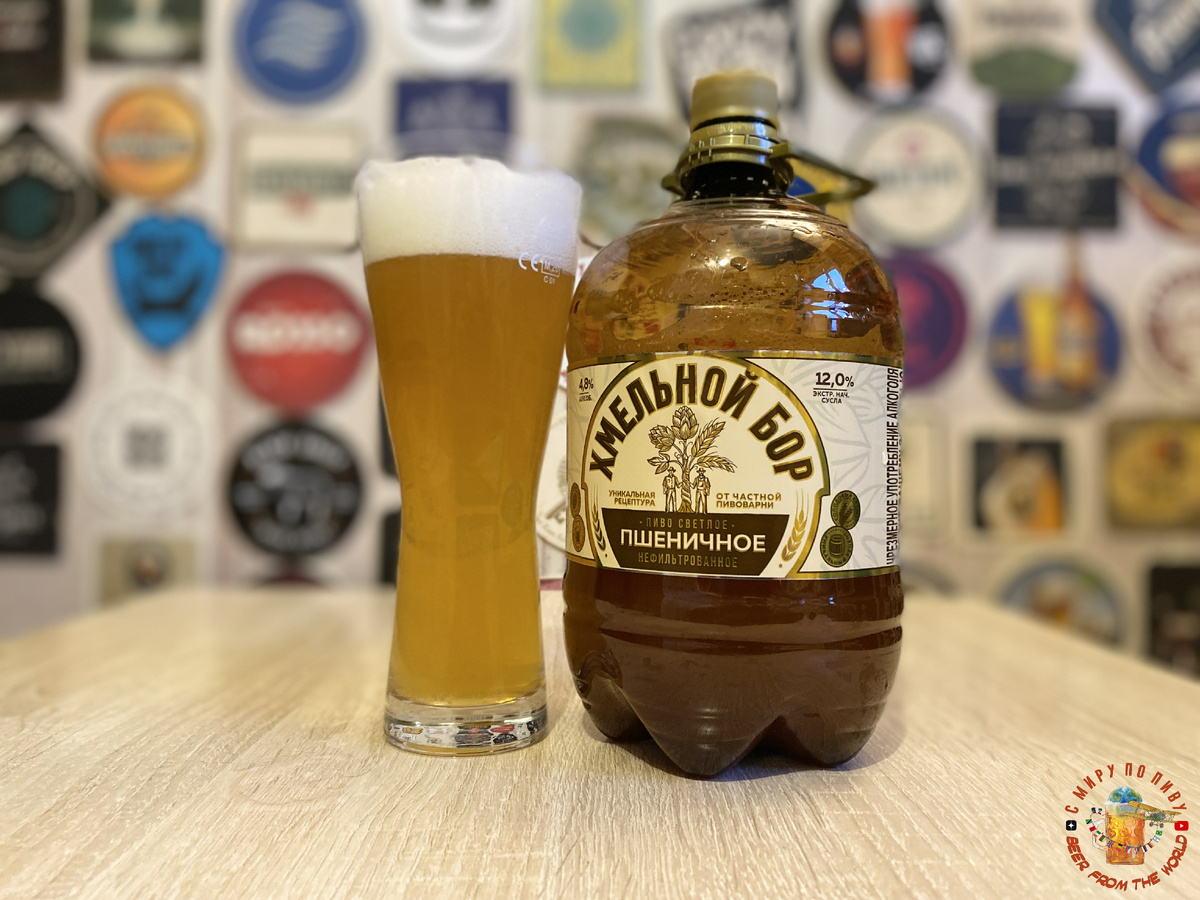 Обзор пива "Хмельной Бор пшеничное" из Пятёрочки