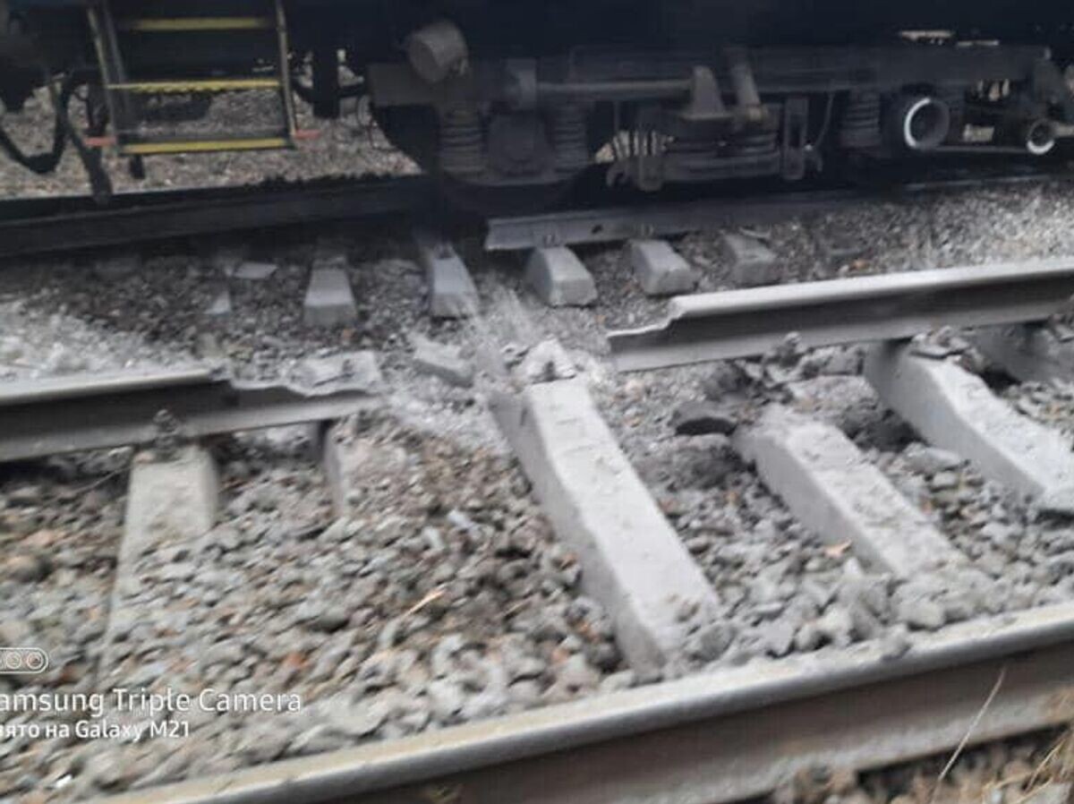  Поврежденный участок пути в районе города Жичин Мазовецкого воеводства Польши© Фото : соцсети