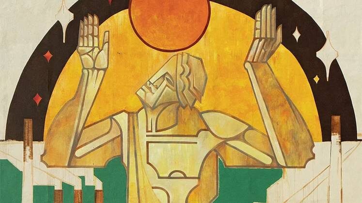    из личного архива Кирилла Ведерникова Многие классические художники пытались выходить «на стену», работать с большим форматом. Но большая стена требует другого немножко навыка, ощущения пространства. «Человек, держащий солнце»