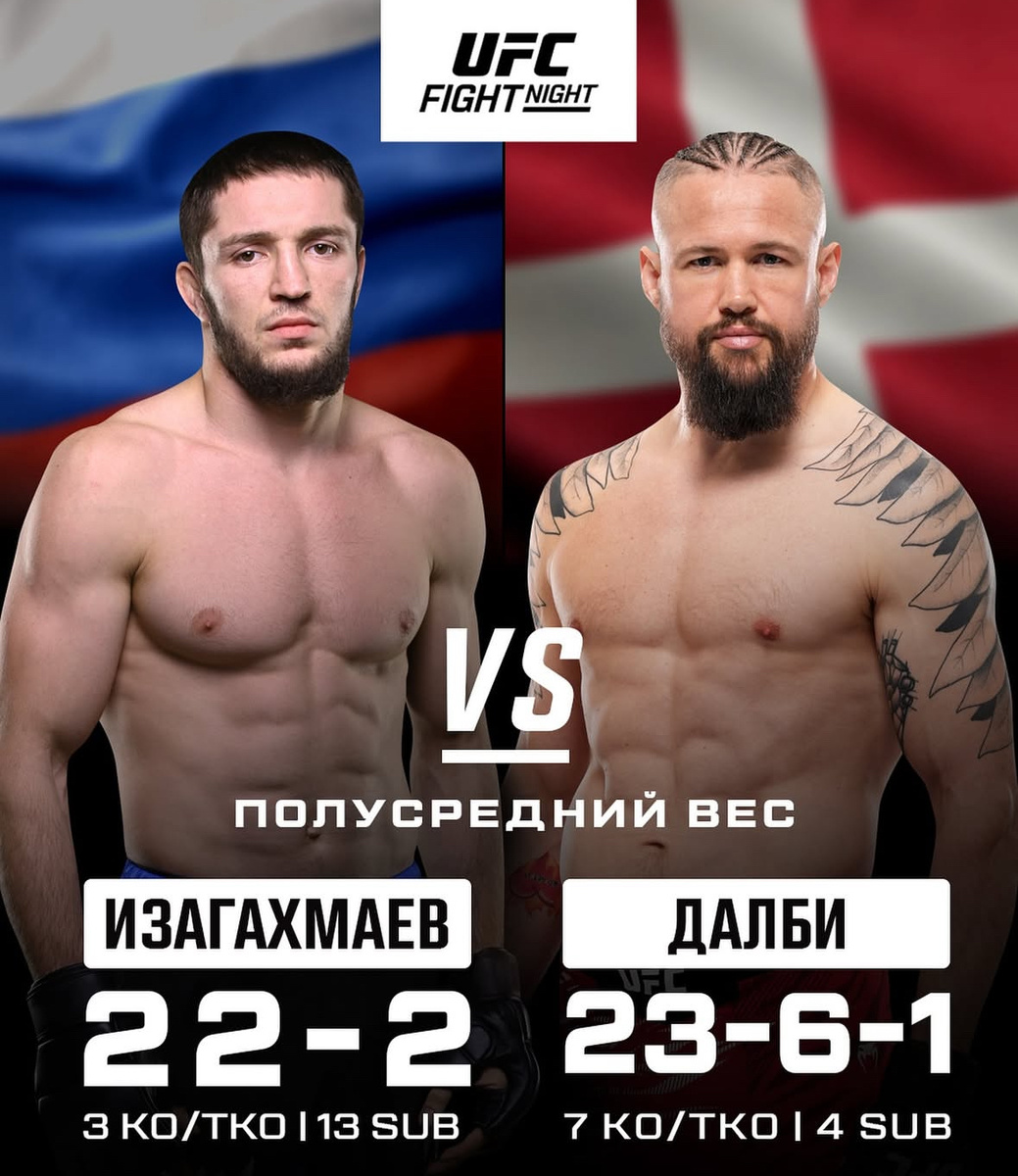     Постер боя Изагахмаев – Далби