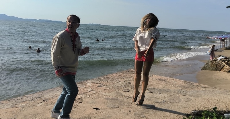 Фото автора. Съёмки клипа. Михаил Гребенщиков и Ольга Пономарёва