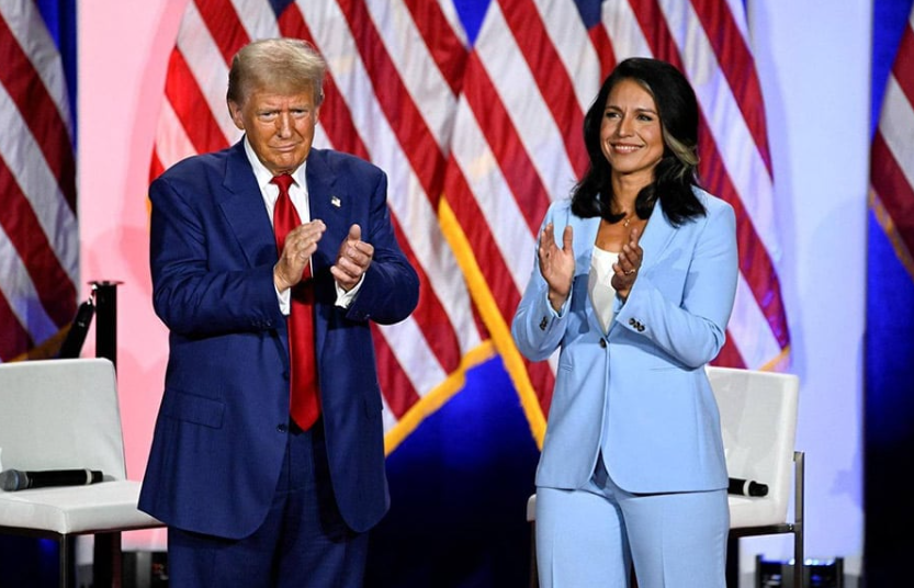 Трам и Тулси Габбард. Скрин Белый дом