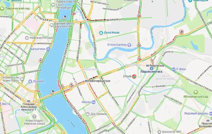    Фото: скрин Яндекс Пробки