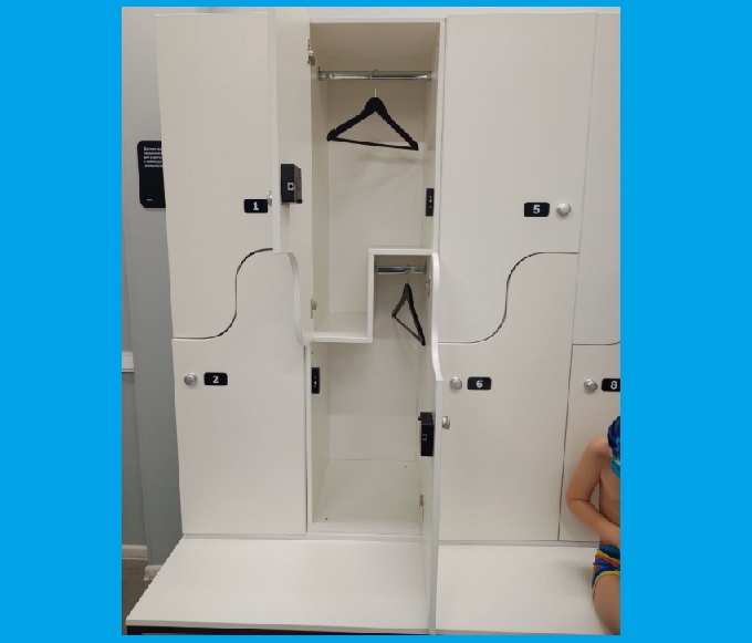 Детские шкафчики в фитнесс-центре