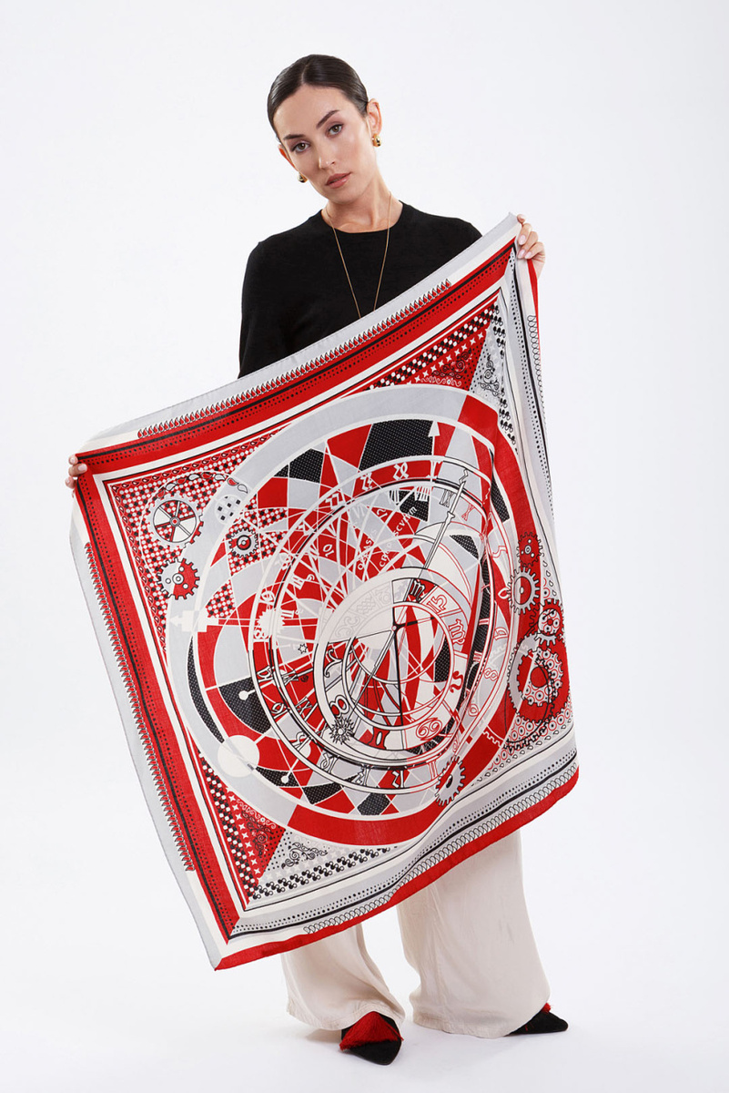 Платок из кашемира и шёлка с принтом Gobi