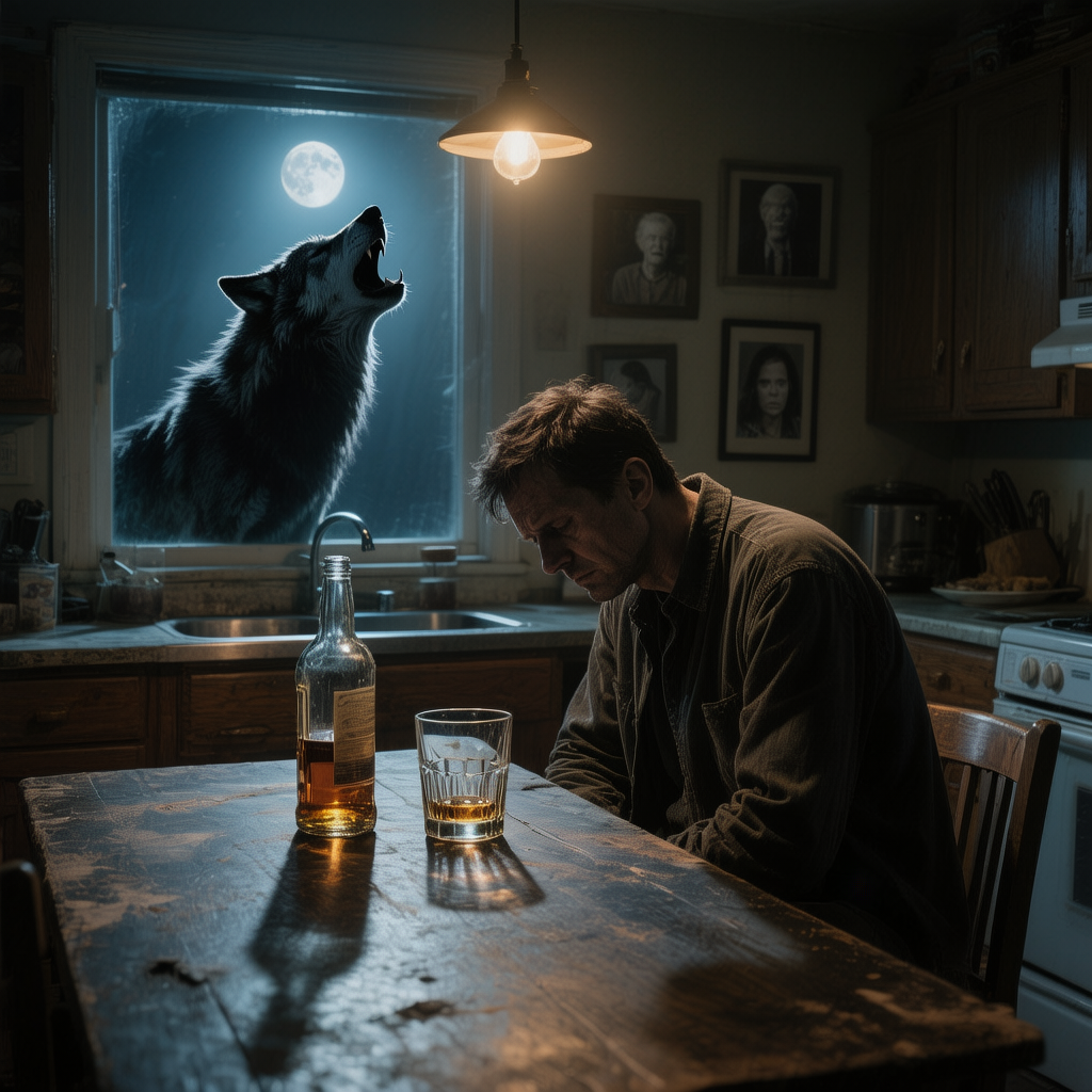 Волк, запертый в овечьей шкуре собственных страхов. Воет, но никто не слышит — он научился выть беззвучно.