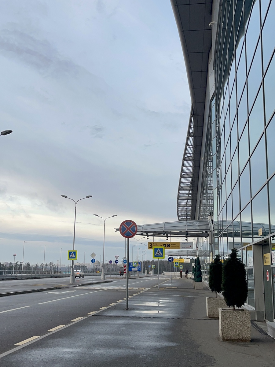 Около входа в терминал D, Аэропорт Шереметьево 