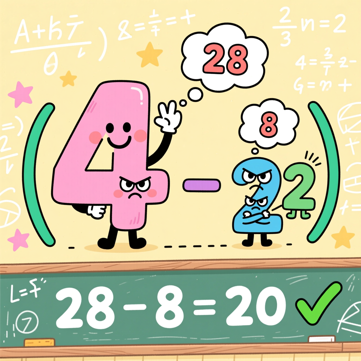 Знак внутри скобок — это закон! Если там был минус, то и после раскрытия скобок должен остаться минус.