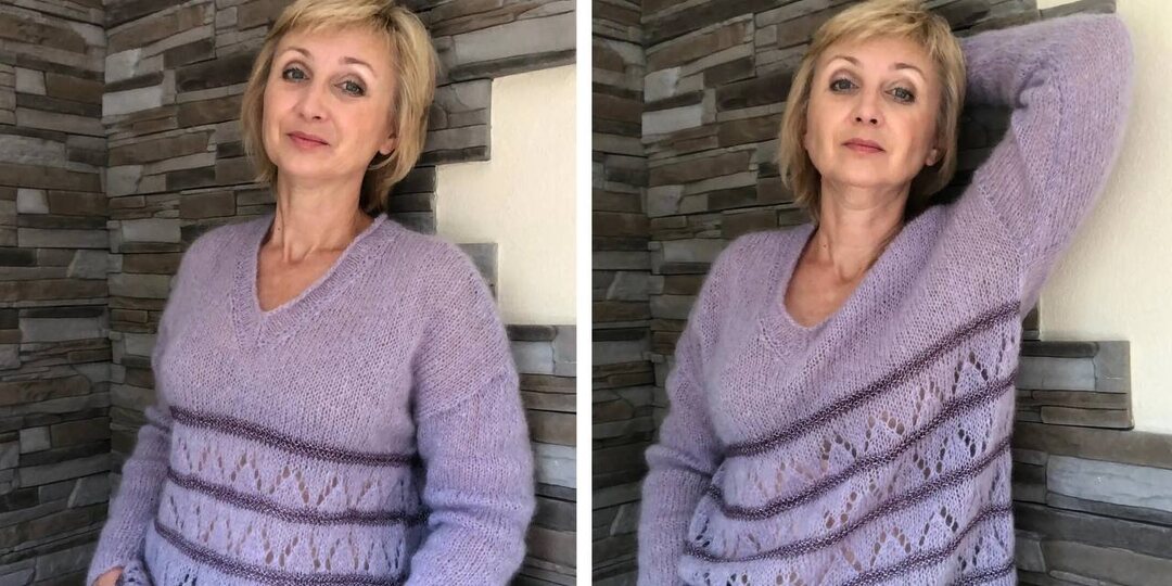 Пуловер из кид мохера