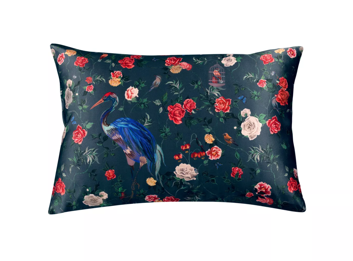 Шелковая наволочка "Журавль". Коллекция "Редкий экземпляр". Моллен
