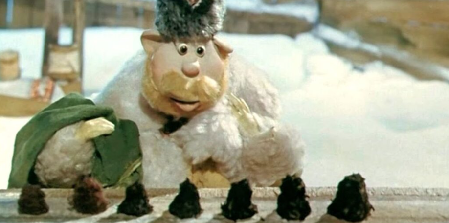 Кадр из мультфильма «Жадный богач» - «Экран», 1980г.