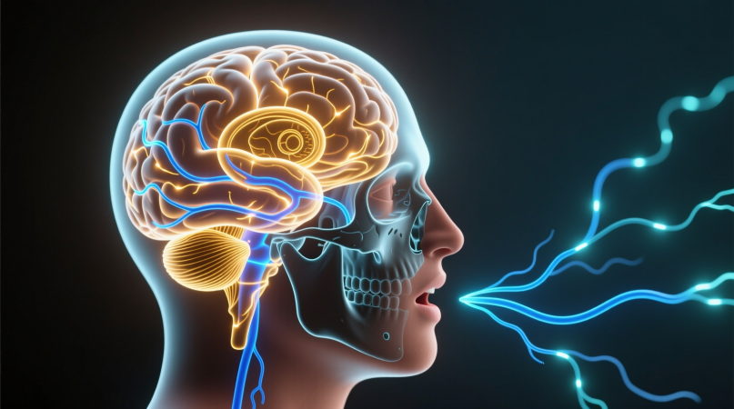    Когда человек разговаривает, отдельные участки мозга выполняют сложную работу