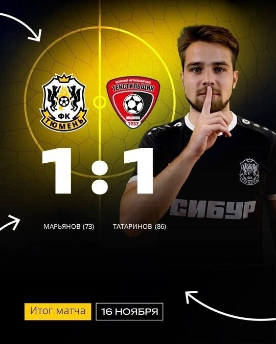     Источник: vk.com tyumen_fc