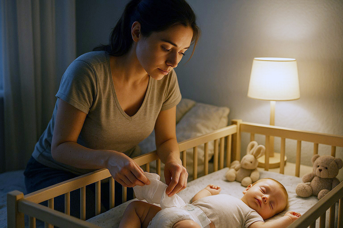 Менять ночью детские подгузники или не менять?