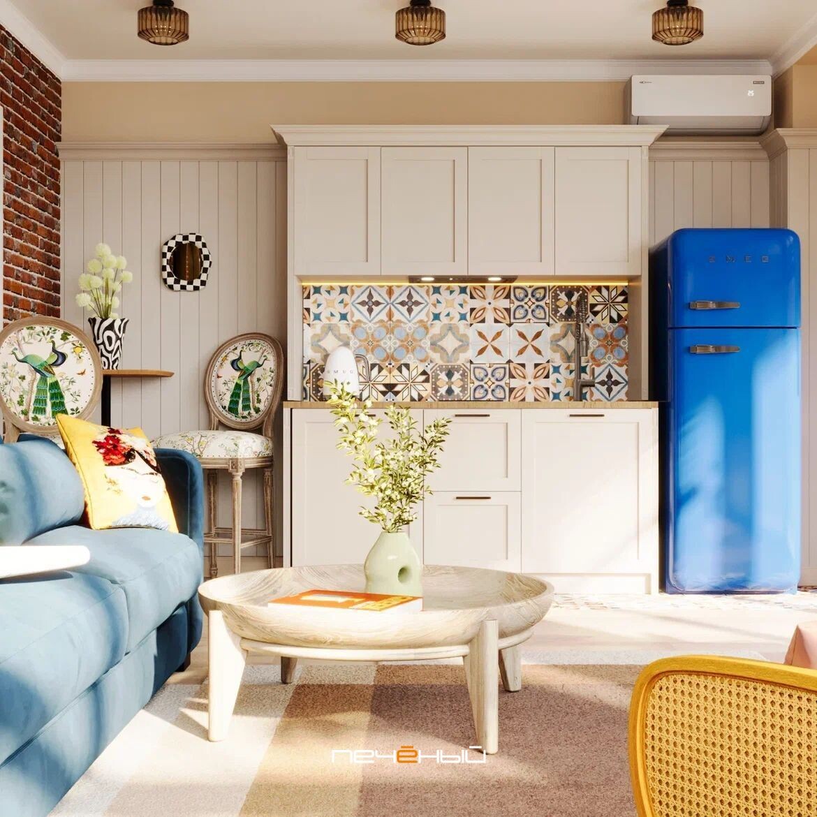 Дизайн кухни-гостиной