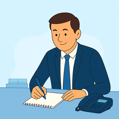 Перед звонком всегда беру в руки блокнот и ручку.