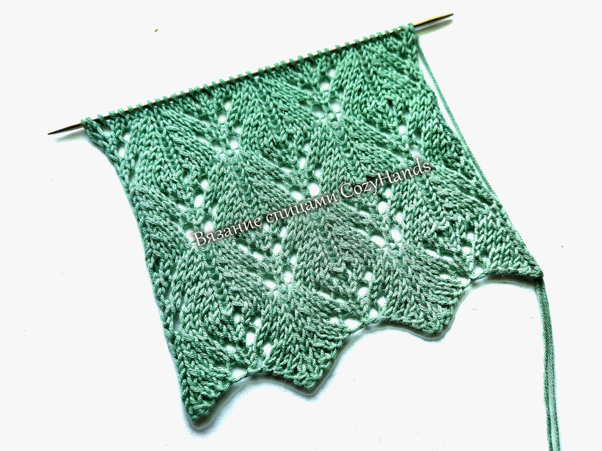 Симпатичный ажурный узор спицами