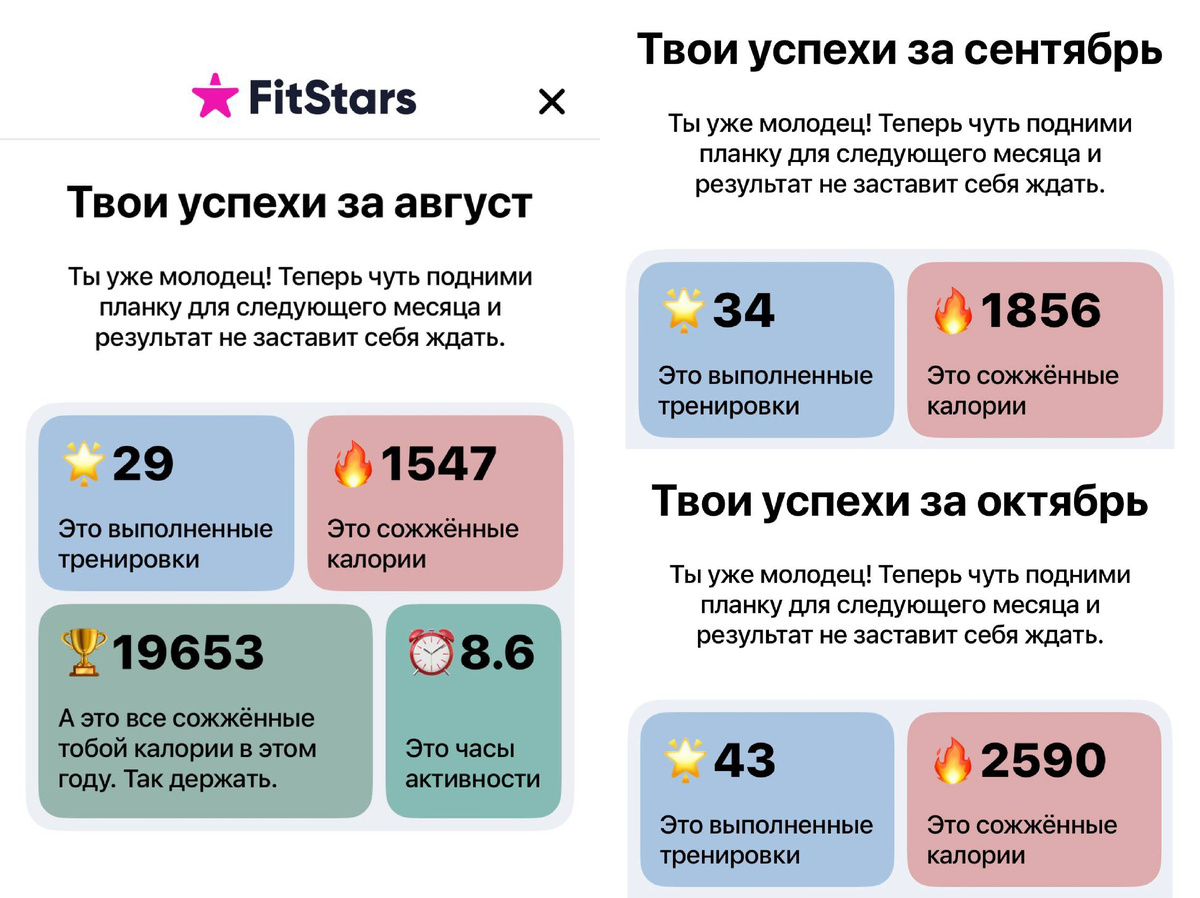 Скриншот Автора из приложения FitStars