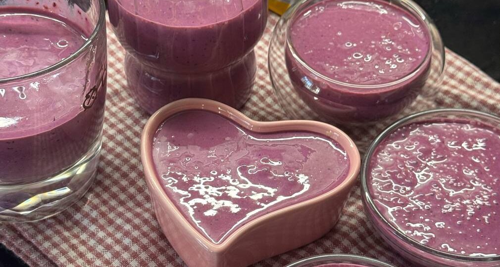 Творожный бланманже с черникой