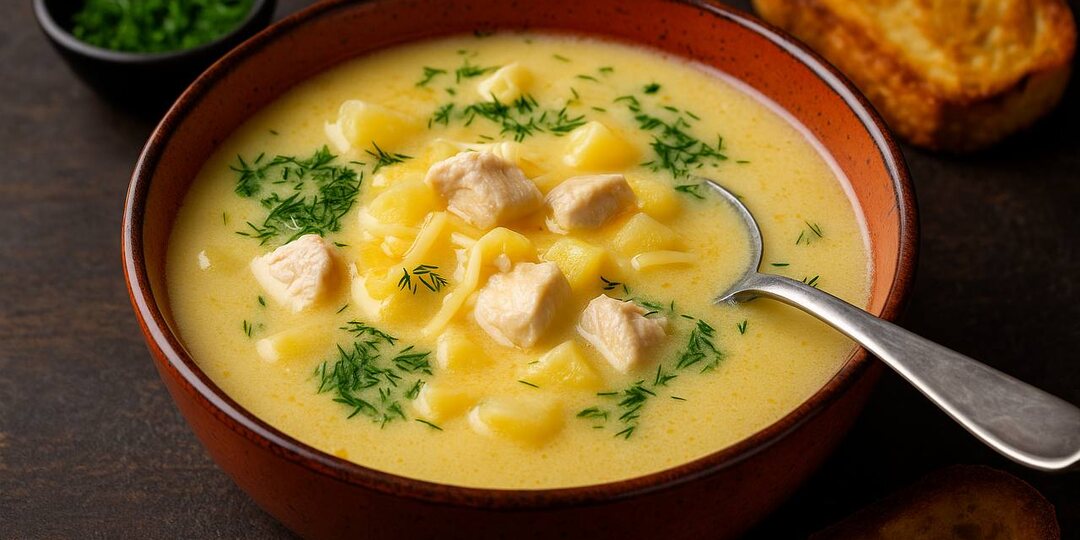 Сырный суп с курицей: густой, бархатный и такой домашний