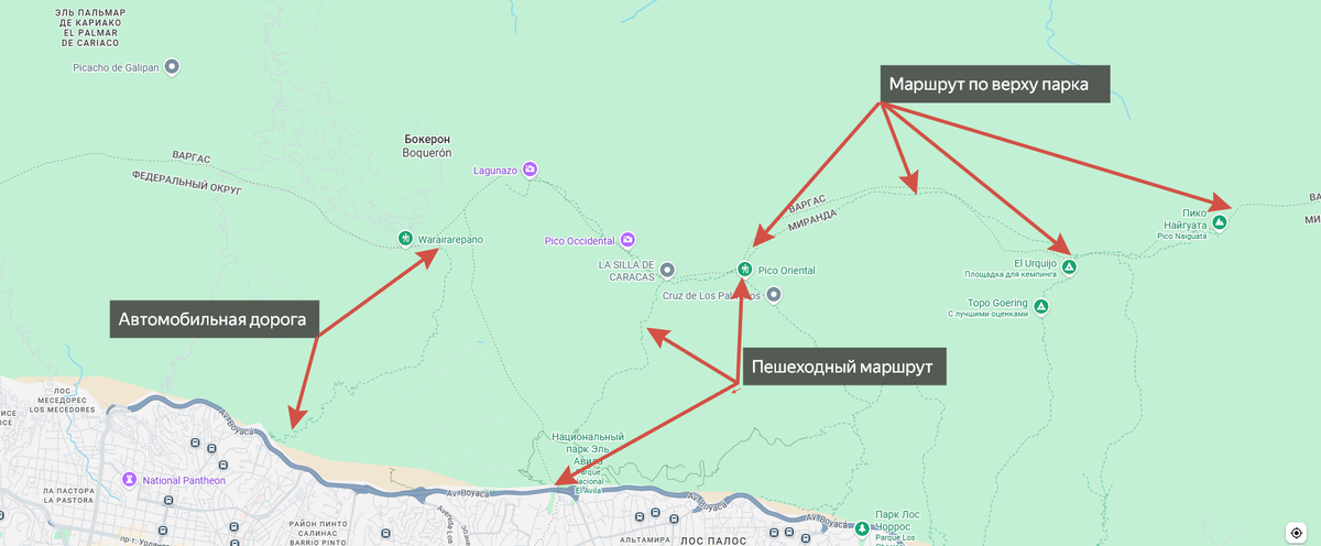 Маршруты на гору.