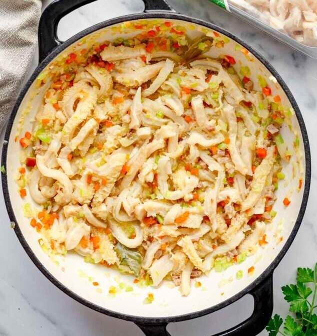 Тушение рубца с овощами без томатной пасты