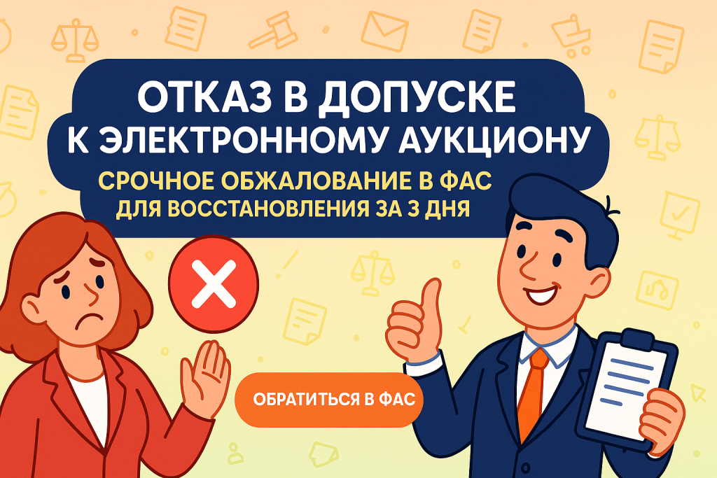    Отказ в допуске к электронному аукциону: срочное обжалование в ФАС для восстановления за 3 дня