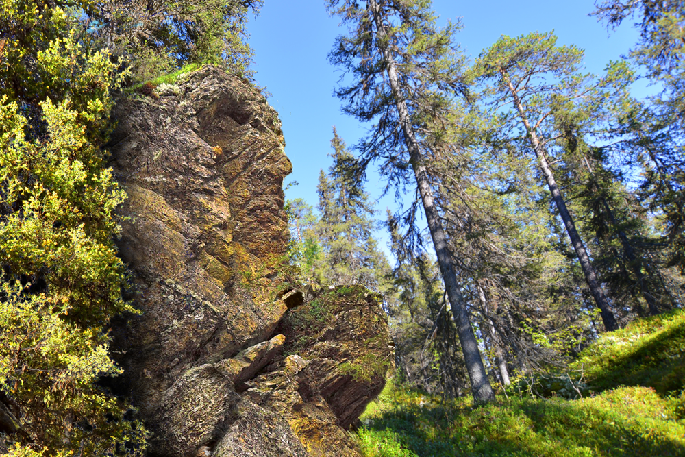 Скала, напоминающая голову война