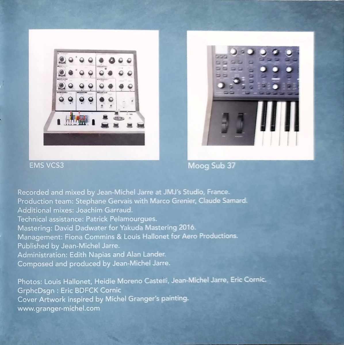 Jean Michel Jarre "Oxygene 3" CD - кредиты к альбому в буклете