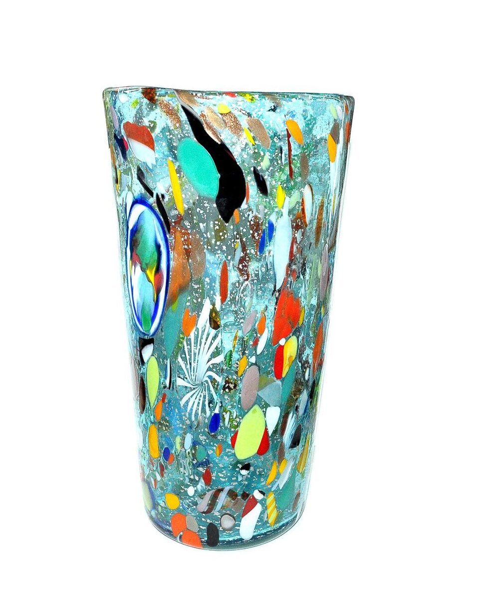 Ваза BESANTINO ARLECCHINO голубая из муранского стекла: murano-club.ru 