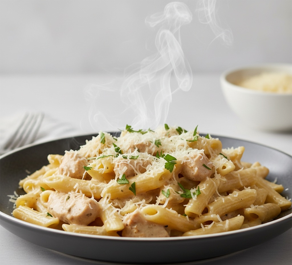 Макароны с курицей