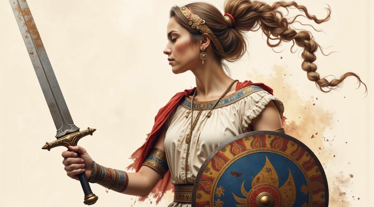 Изображение воительницы-амазонки