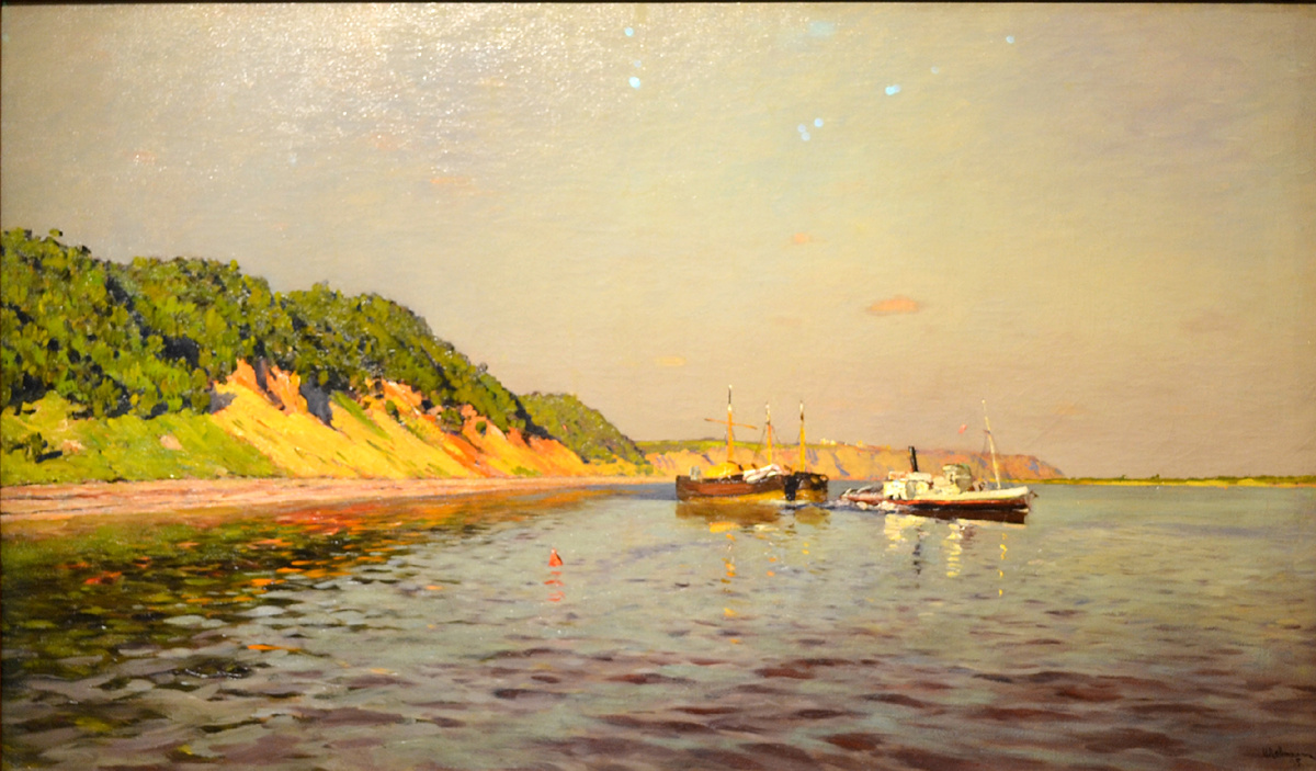 Исаак Ильич Левитан. "Волга. Тихий день", 1895г. Выставка "Константин Коровин и Московская художественная школа". Частное собрание. Фото автора канала