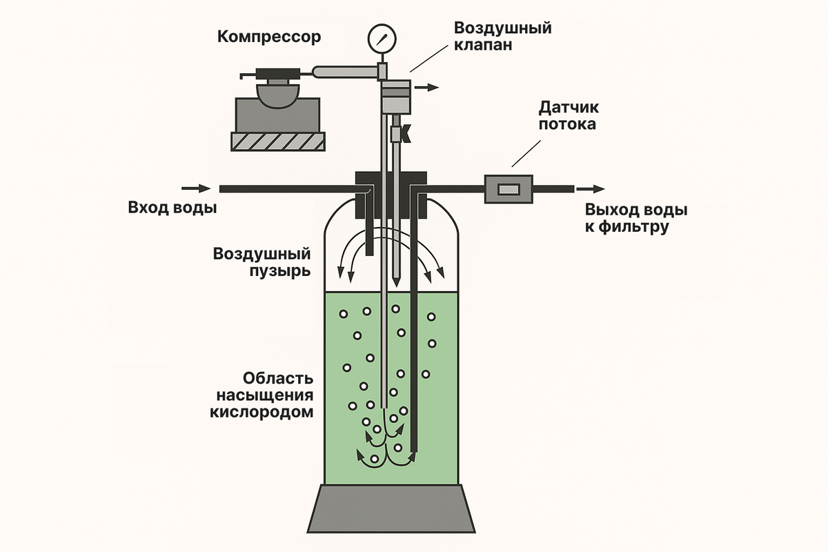 Схема работы аэрационной колонны