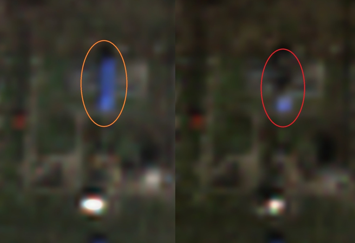 Слева – до атаки, справа - после