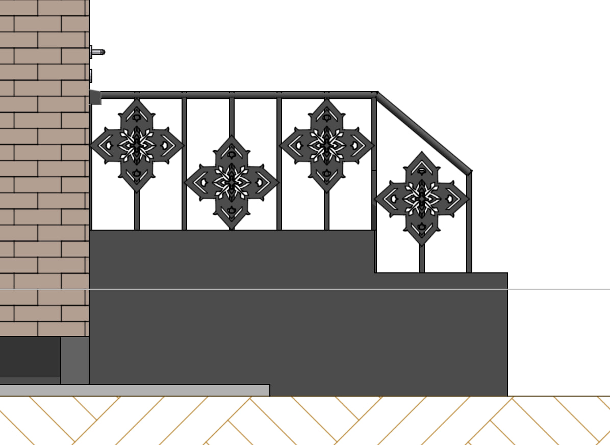 Пример орнамента ограждения крыльца - из проекта