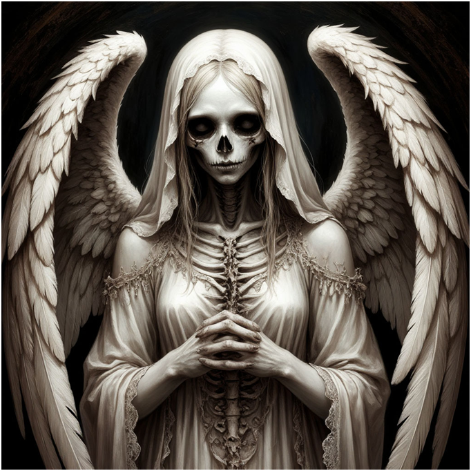 Сгенерировано ИИ- ангел смерти.