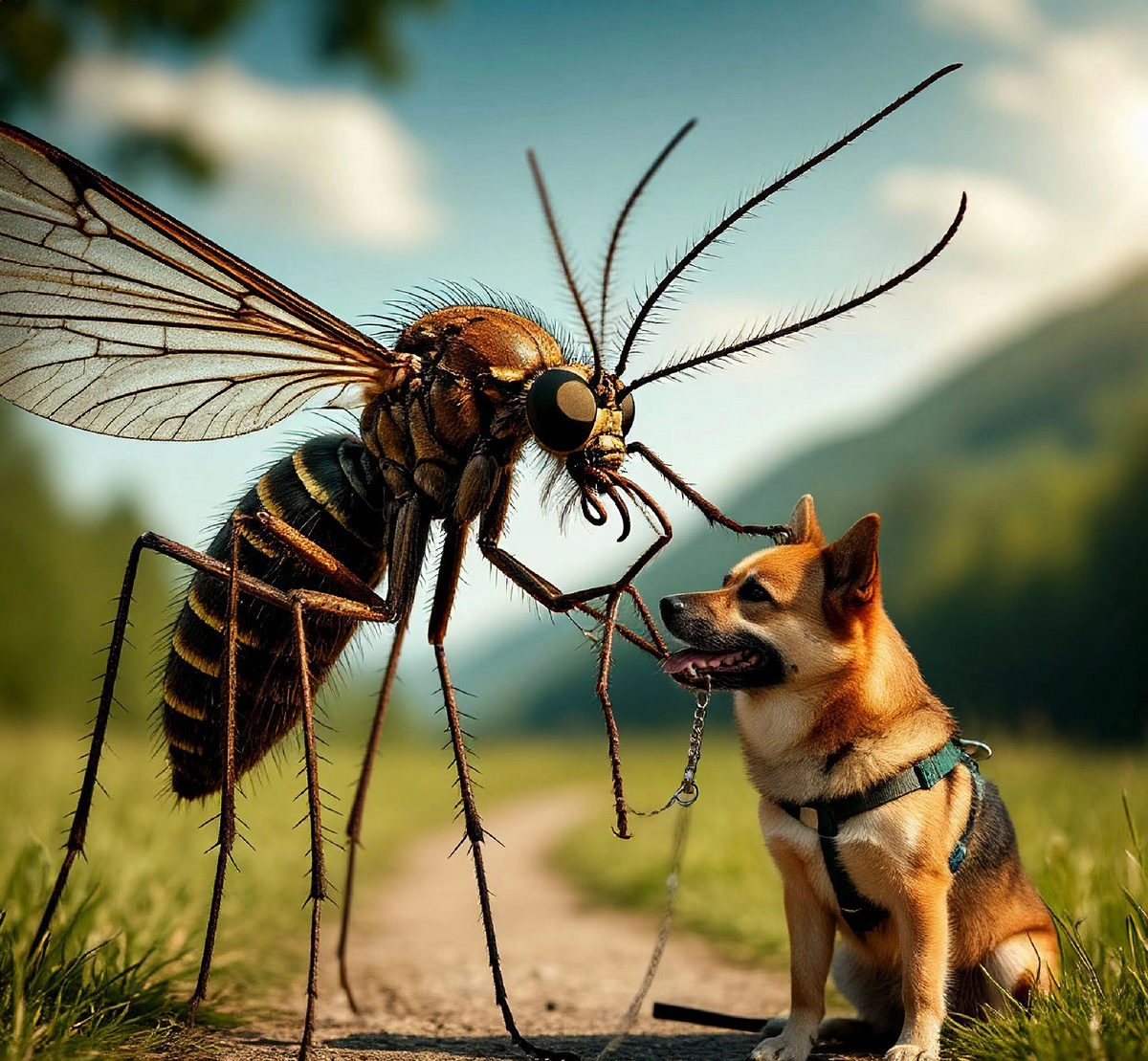 Комар с собакой